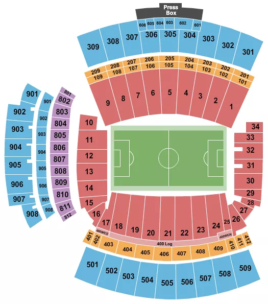 seating chart for Williams-Brice Stadium - Soccer - eventticketscenter.com