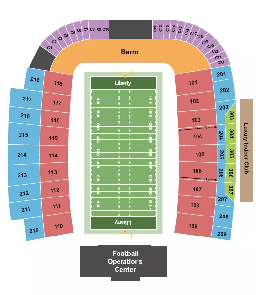 seating chart for Williams Stadium - Lynchburg - Football - eventticketscenter.com