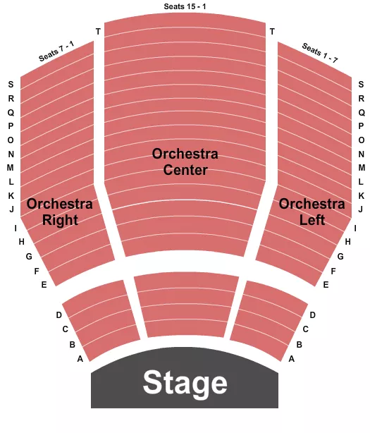 seating chart for Williams Theatre at Tulsa Performing Arts Center - Endstage - eventticketscenter.com