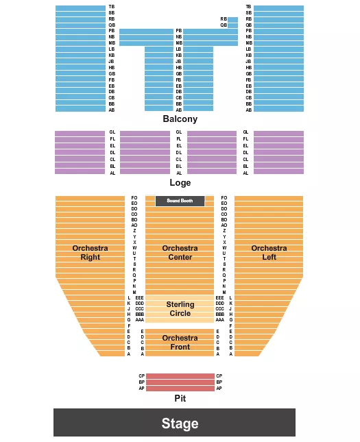 seating chart for Williamsport Community Arts Center - End Stage - eventticketscenter.com