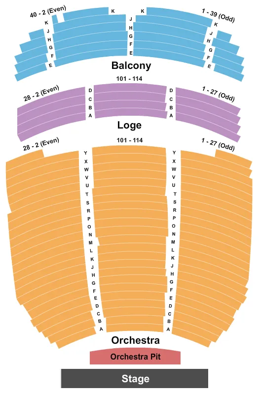 seating chart for Wilshire Ebell Theatre - Endstage Pit - eventticketscenter.com