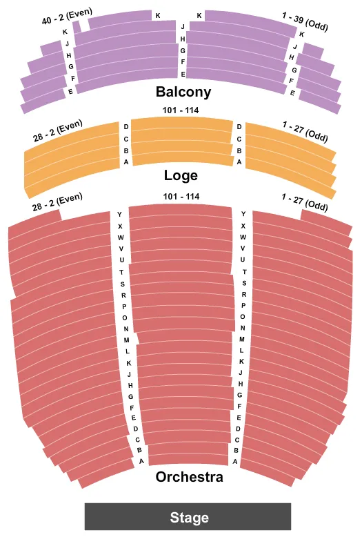 seating chart for Wilshire Ebell Theatre - End Stage - eventticketscenter.com