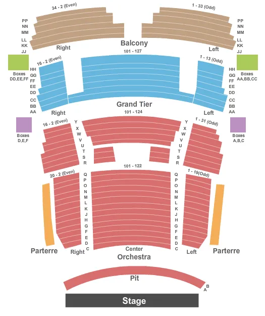 seating chart for Cape Fear Community College's Wilson Center - Endstage - eventticketscenter.com