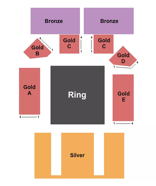 seating chart for Win-River Resort & Casino - Wrestling - eventticketscenter.com