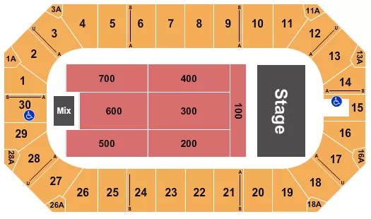 seating chart for Wings Event Center - Endstage 4 - eventticketscenter.com