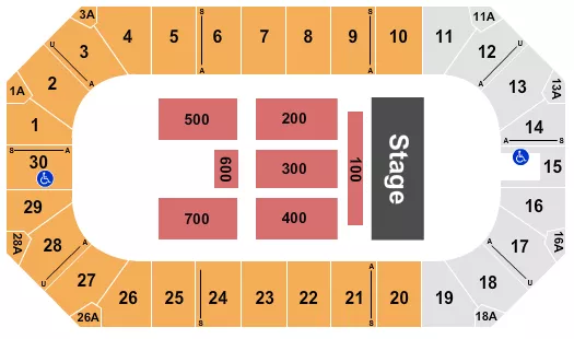 seating chart for Wings Event Center - Half House Endstage - eventticketscenter.com
