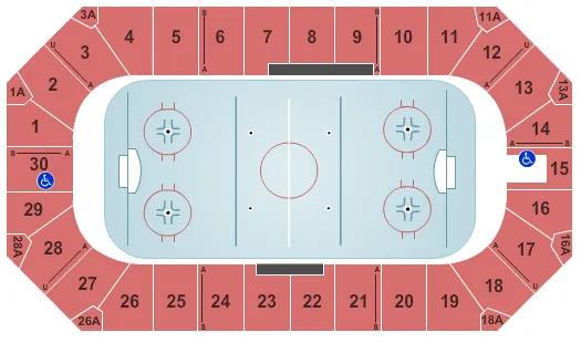 seating chart for Wings Event Center - Hockey - eventticketscenter.com