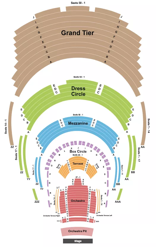 seating chart for Winspear Opera House - Endstage - eventticketscenter.com