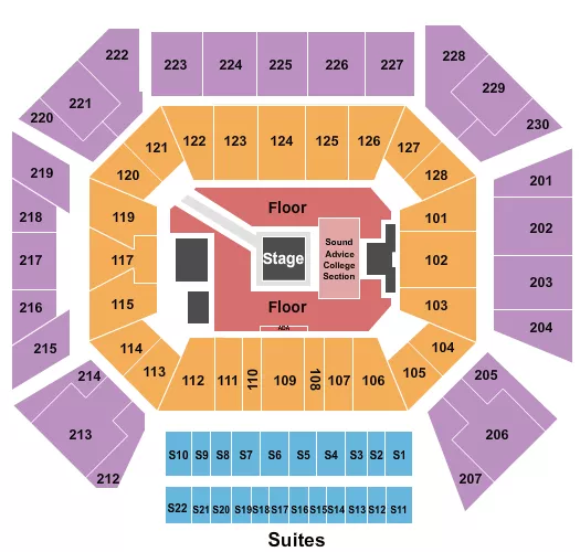 seating chart for Wintrust Arena - Center Stage GA Floor - eventticketscenter.com