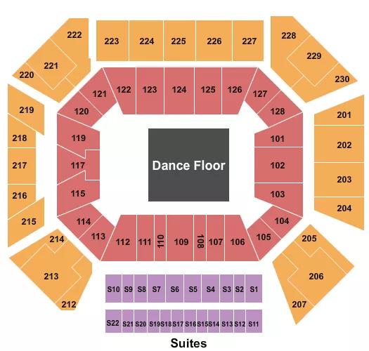 seating chart for Wintrust Arena - Endstage DanceFLR - eventticketscenter.com