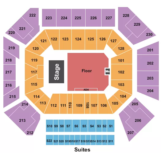 seating chart for Wintrust Arena - Endstage GA Floor & ADA - eventticketscenter.com