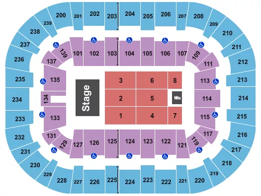 seating chart for Wolstein Center - CSU Convocation Center - Endstage 7 - eventticketscenter.com