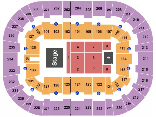 seating chart for Wolstein Center - CSU Convocation Center - Endstage 8 - eventticketscenter.com