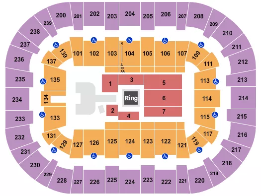 seating chart for Wolstein Center - CSU Convocation Center - WWE - eventticketscenter.com