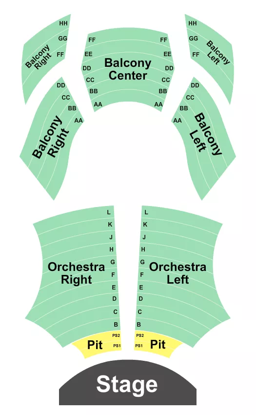 seating chart for Woodstock Opera House - Endstage Pit - eventticketscenter.com