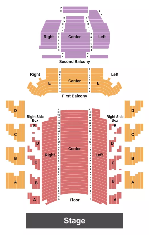 seating chart for Woolsey Hall - Yale University - End Stage - eventticketscenter.com