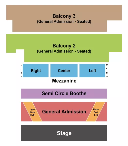 seating chart for Worcester Palladium - GA Floor/GA Balc/RSV Mezz - eventticketscenter.com