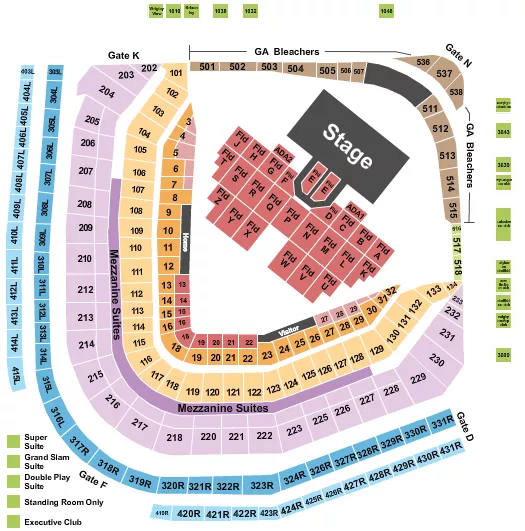 seating chart for Wrigley Field - Def Leppard - eventticketscenter.com