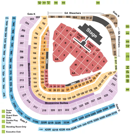 seating chart for Wrigley Field - Luke Bryan 2 - eventticketscenter.com
