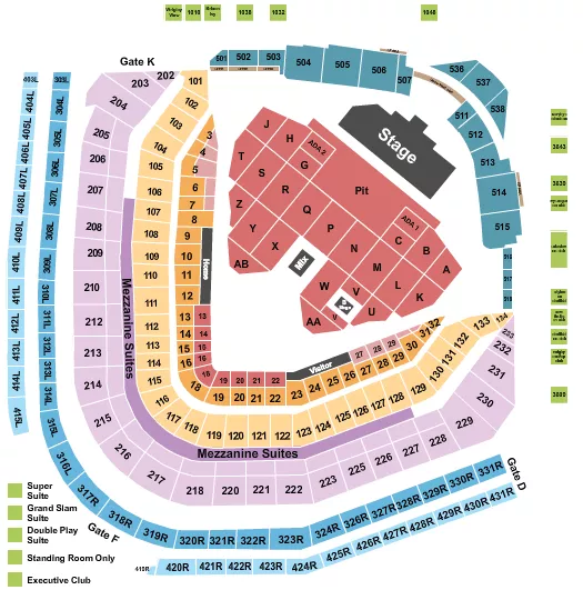 seating chart for Wrigley Field - Mumford & Sons - eventticketscenter.com