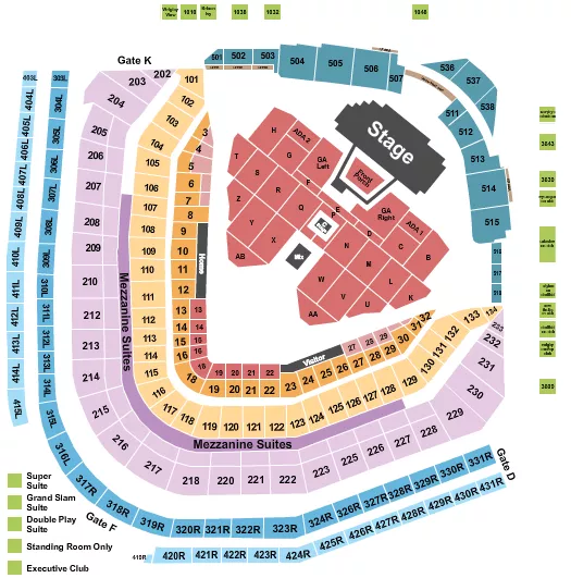 seating chart for Wrigley Field - Noah Kahan - eventticketscenter.com
