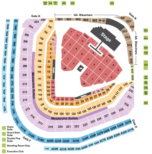 seating chart for Wrigley Field - Post Malone - eventticketscenter.com