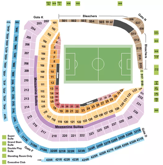 seating chart for Wrigley Field - Soccer 1 - eventticketscenter.com