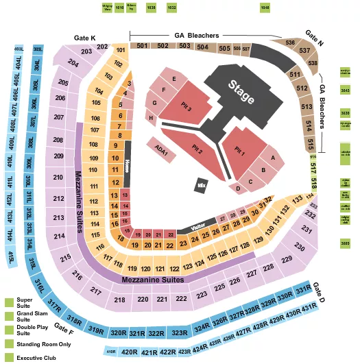 seating chart for Wrigley Field - Stray Kids - eventticketscenter.com