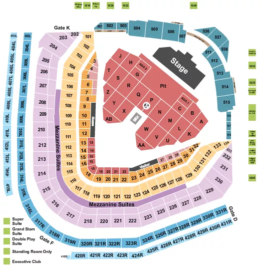 seating chart for Wrigley Field - Tyler Childers - eventticketscenter.com