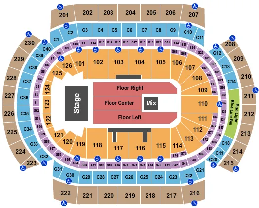 american airlines arena seating chart concert