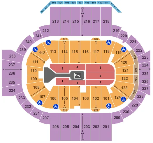 seating chart for XL Center - WWE - eventticketscenter.com