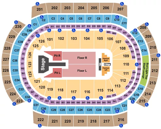 seating chart for Xcel Energy Center - Brandon Lake - eventticketscenter.com