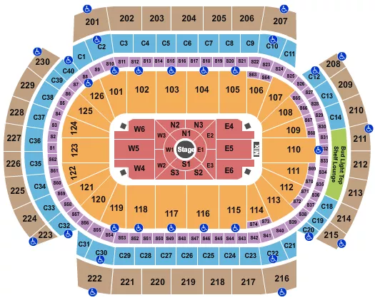seating chart for Xcel Energy Center - Center Stage 3 - eventticketscenter.com
