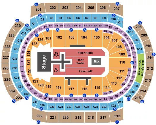 seating chart for Xcel Energy Center - Dan and Shay - eventticketscenter.com