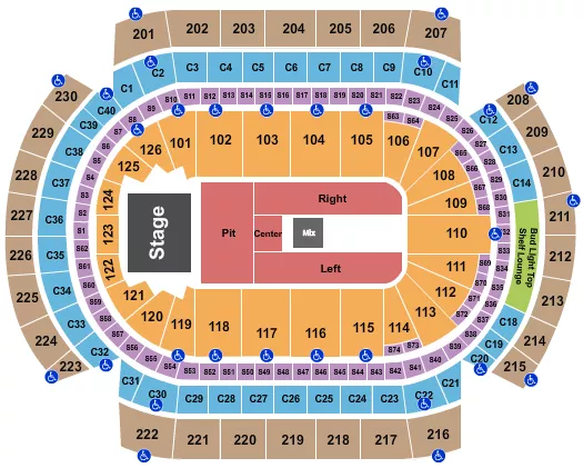 seating chart for Xcel Energy Center - Endstage Pit - eventticketscenter.com
