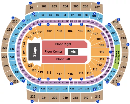 seating chart for Xcel Energy Center - Endstage 2 - eventticketscenter.com