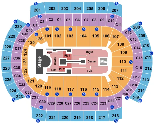 seating chart for Xcel Energy Center - Madonna 2 - eventticketscenter.com