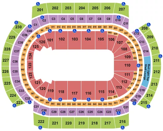 seating chart for Grand Casino Arena - Open Floor - eventticketscenter.com