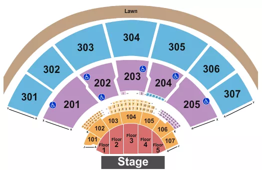 seating chart for Xfinity Center - MA - Endstage - Floor 1-5 - eventticketscenter.com