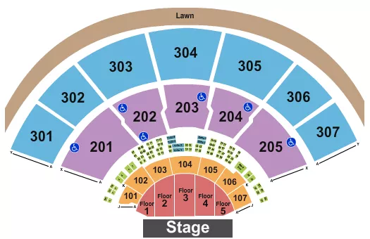 seating chart for Xfinity Center - MA - Endstage - Floor 1-5 - eventticketscenter.com
