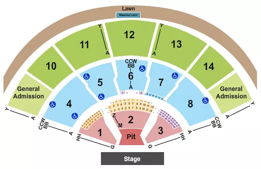 seating chart for Xfinity Center - MA - Endstage Pit - Reserved & GA 2 - eventticketscenter.com