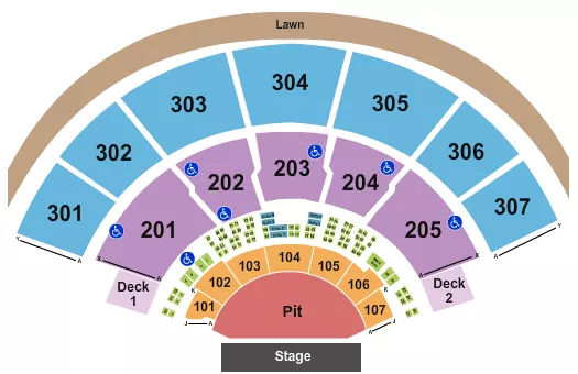 seating chart for Xfinity Center - MA - Endstage Pit w Deck - eventticketscenter.com