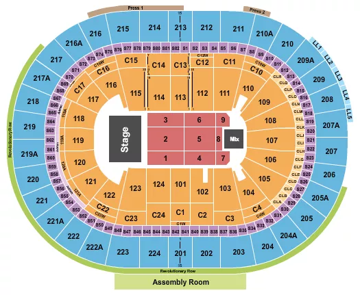 seating chart for Xfinity Mobile Arena - Andrea Bocelli - eventticketscenter.com