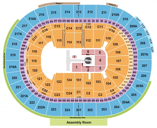 seating chart for Xfinity Mobile Arena - Bare Knuckle Fighting - eventticketscenter.com