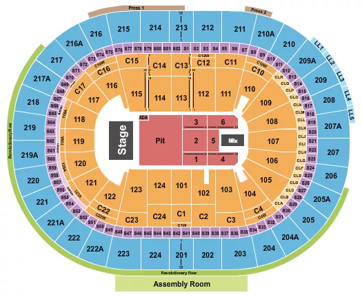 seating chart for Xfinity Mobile Arena - Endstage GA Pit 3 - eventticketscenter.com