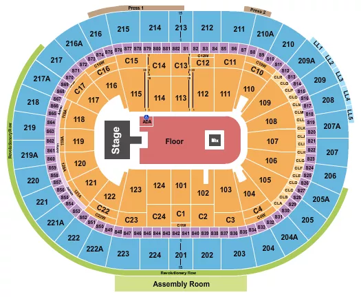 seating chart for Xfinity Mobile Arena - GA Floor with Catwalk - eventticketscenter.com