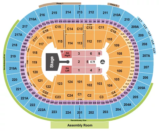 seating chart for Xfinity Mobile Arena - Greta Van Fleet - eventticketscenter.com