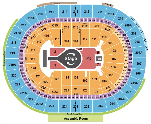 seating chart for Xfinity Mobile Arena - Kacey Musgraves - eventticketscenter.com