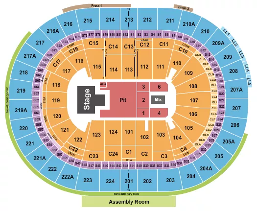 seating chart for Xfinity Mobile Arena - Lizzy McAlpine - eventticketscenter.com