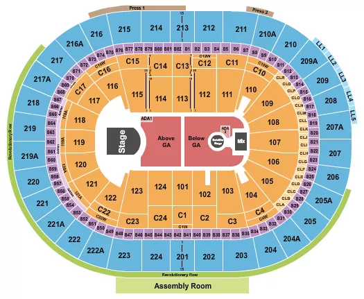 seating chart for Xfinity Mobile Arena - Phoebe Bridgers - eventticketscenter.com